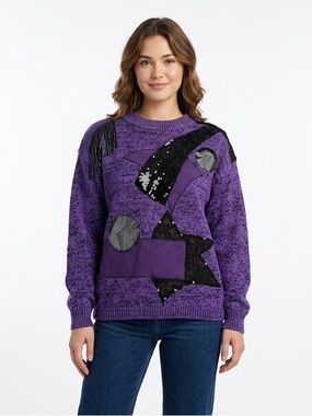 Purple Sweater 1980s - Size Large
